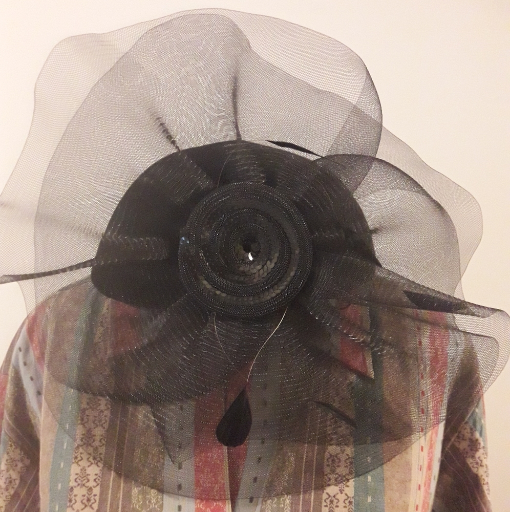 Black Beautiful Church Derby Wedding Hat